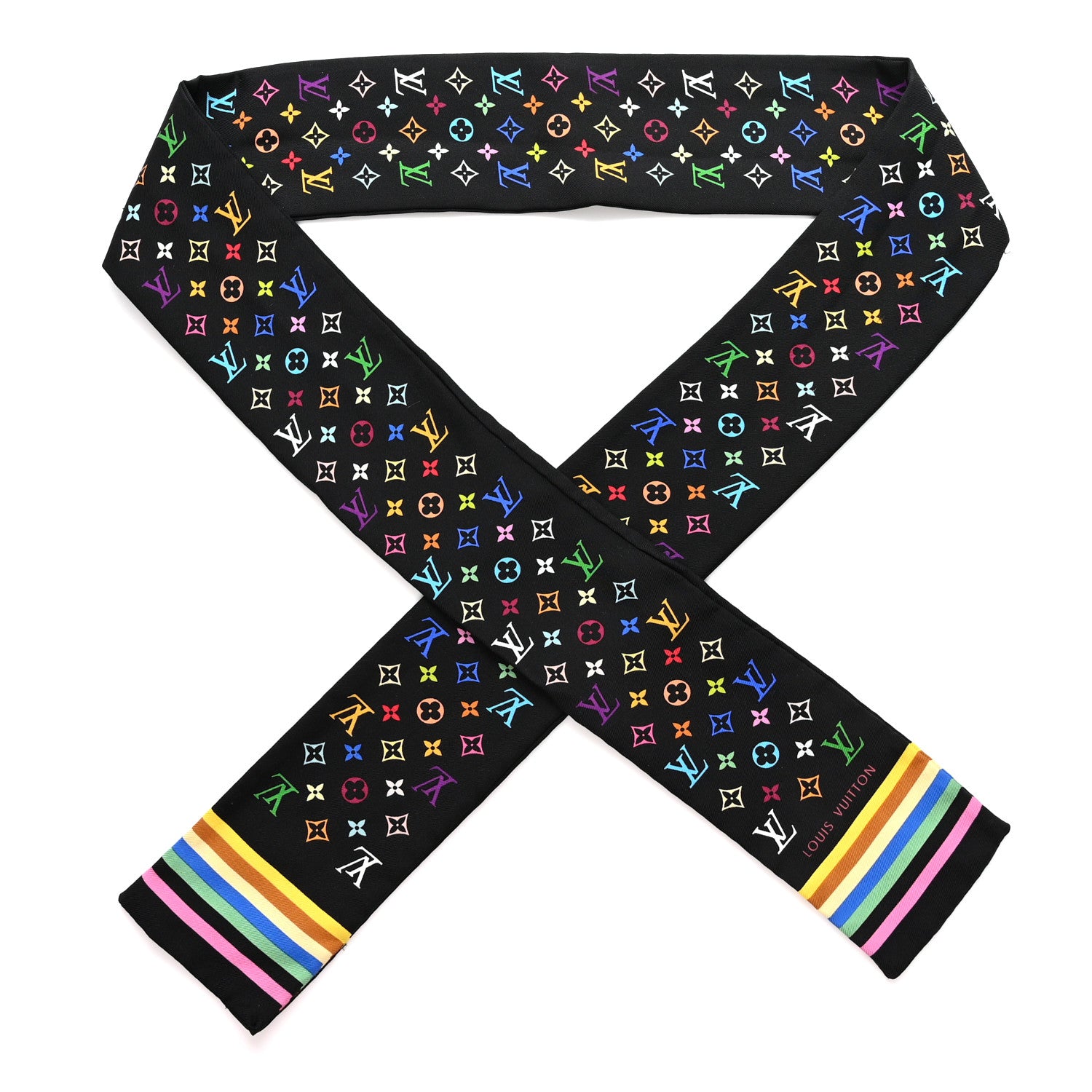 Louis Vuitton Silk Monogram Multicolor Bandeau Black 1 of 5