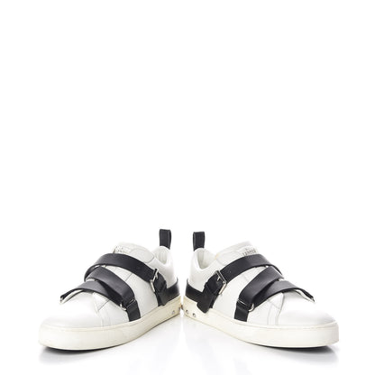 Valentino Garavani Calfskin Womens V Punk Low Top Sneakers 37.5 White Black 6 of 10