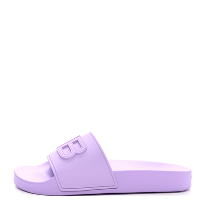 Balenciaga Rubber Womens BB Pool Slide Sandals 35 Lilac 1 of 9