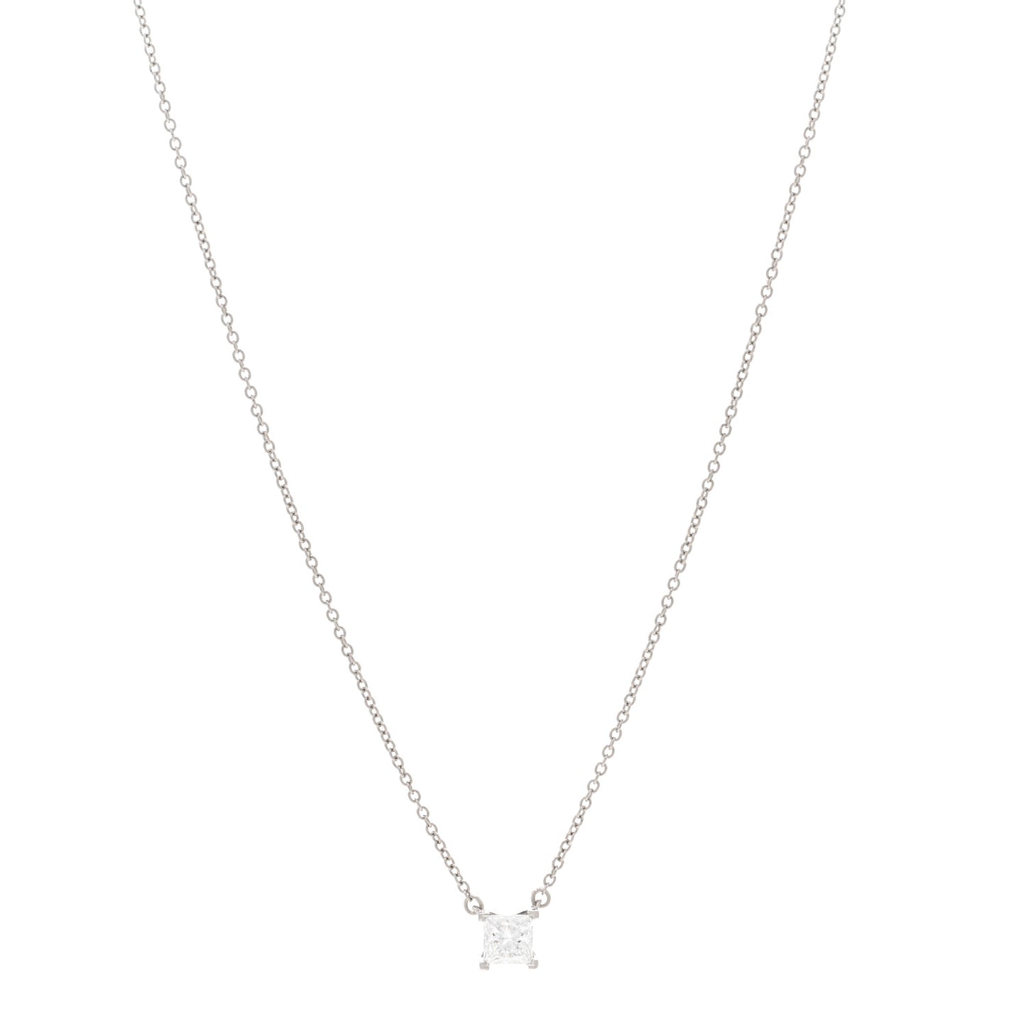 Platinum Diamond .47ct Solitaire Pendant Necklace