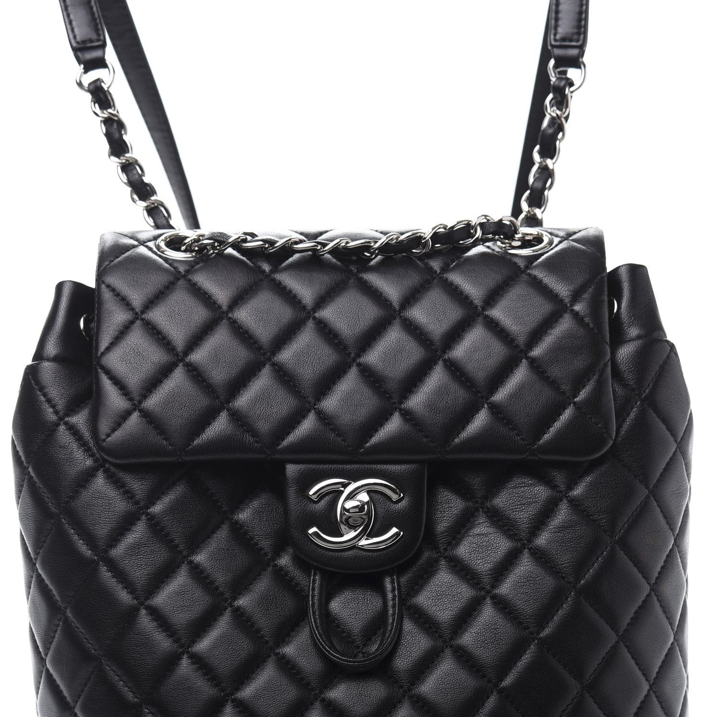 Lambskin Quilted Small Urban Spirit Backpack Black