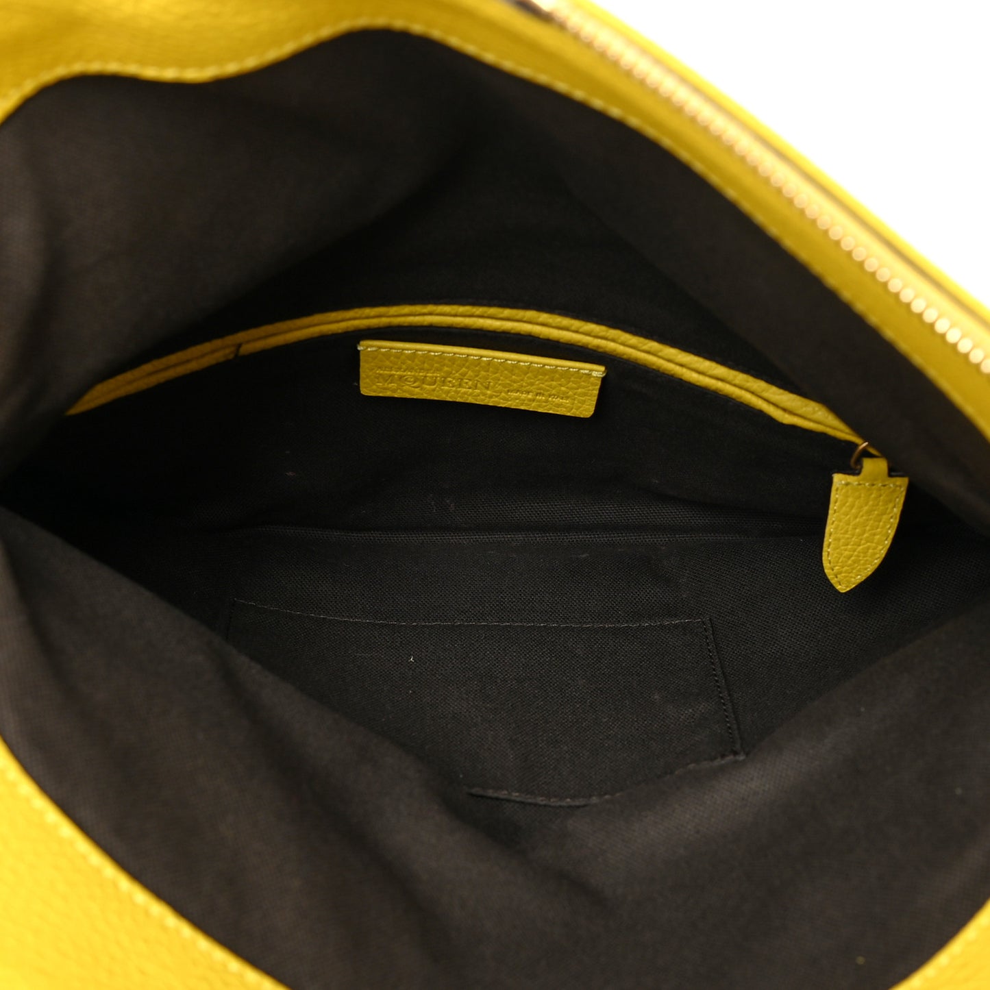 Grainy Calfskin Padlock Skull Clutch Yellow