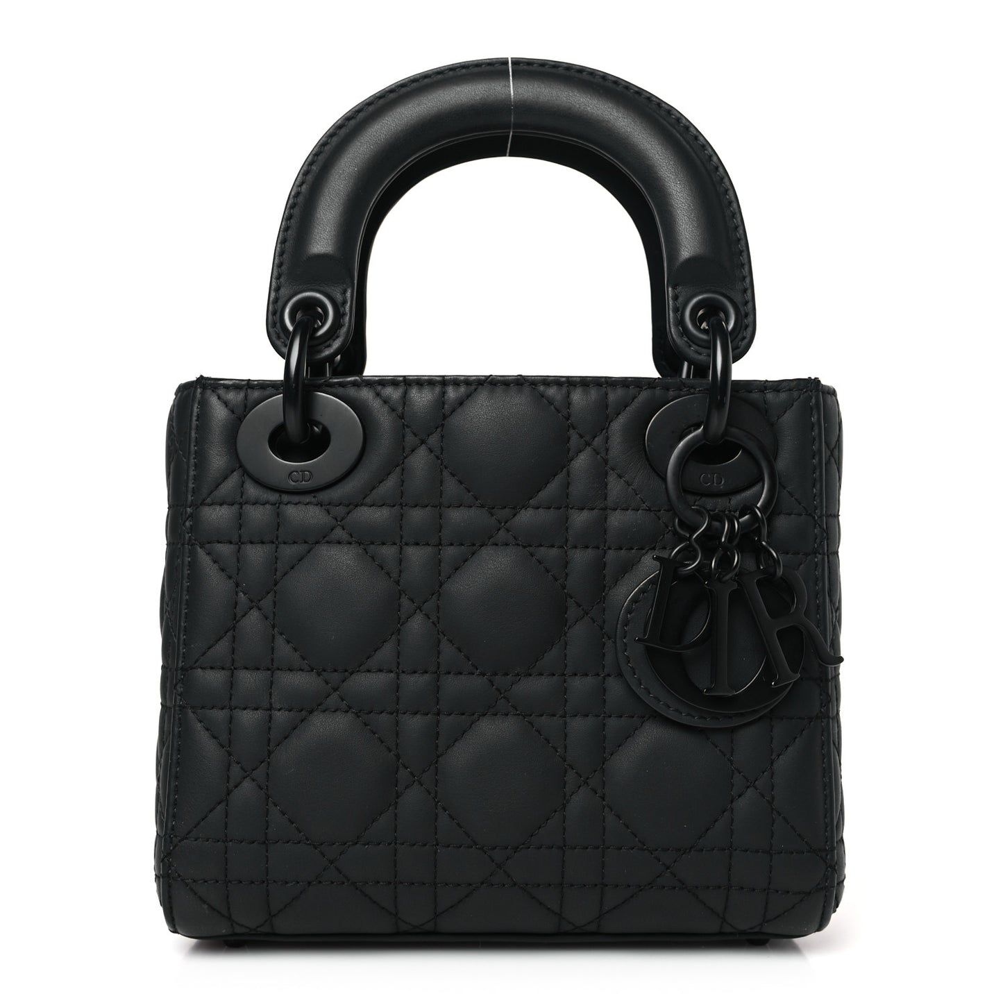 Ultra Matte Calfskin Cannage Mini Lady Dior Black