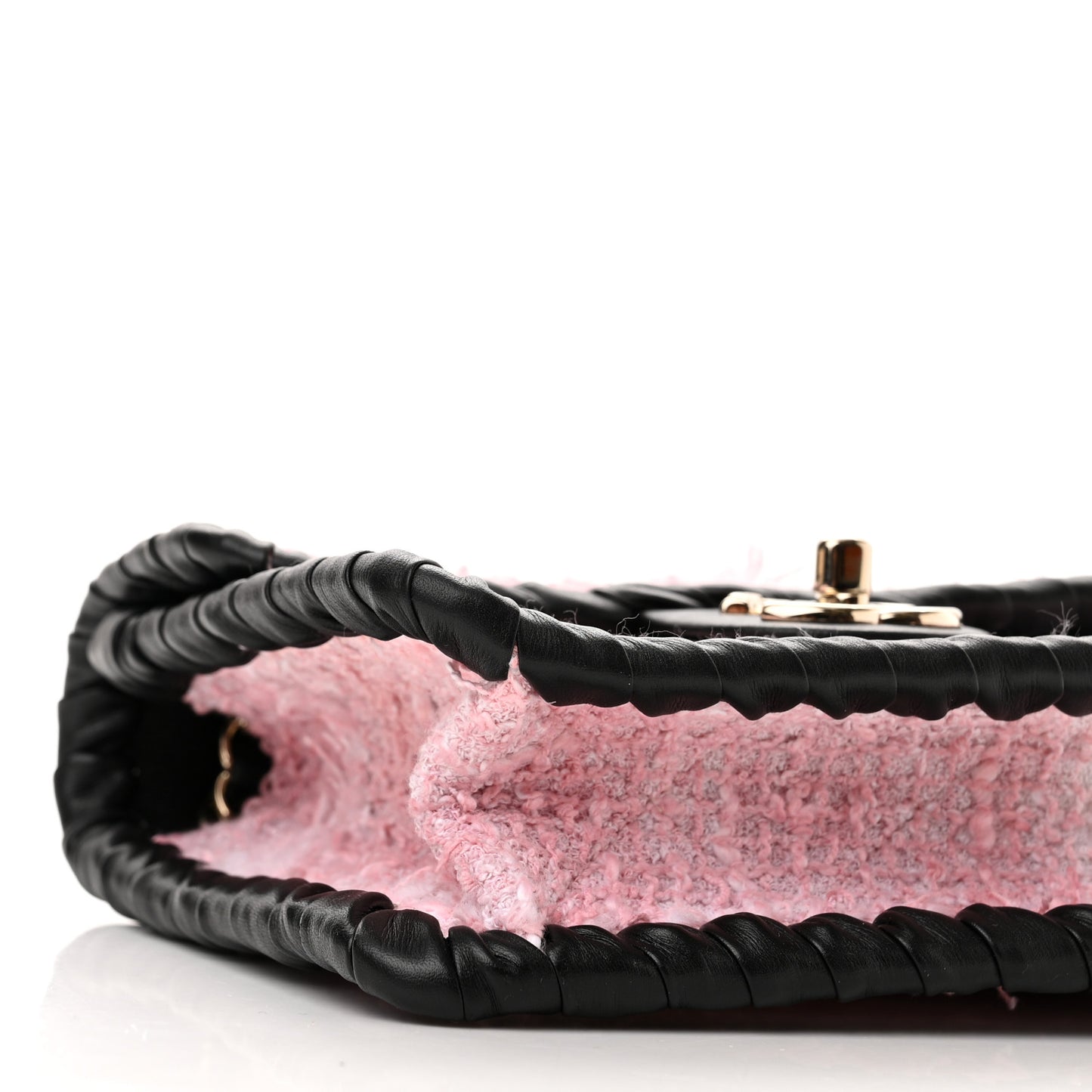 Tweed Braided Calfskin Mini My Own Frame Flap Pink Black