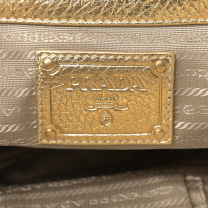 Prada Metallic Vitello Daino Canapa Bowler Platino Corda 7 of 9