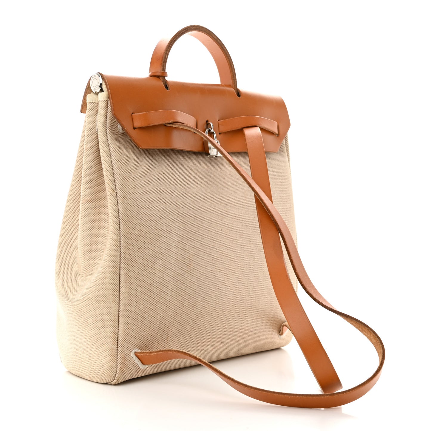Toile Vache Calfskin Herbag 30 PM Backpack Natural