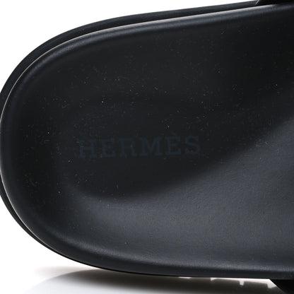 Hermes Calfskin Womens Chypre Sandals 38.5 Black 10 of 12