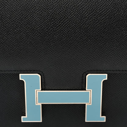 Hermes Epsom Enamel Constance 24 Black Bleu Saint Cyr 8 of 10