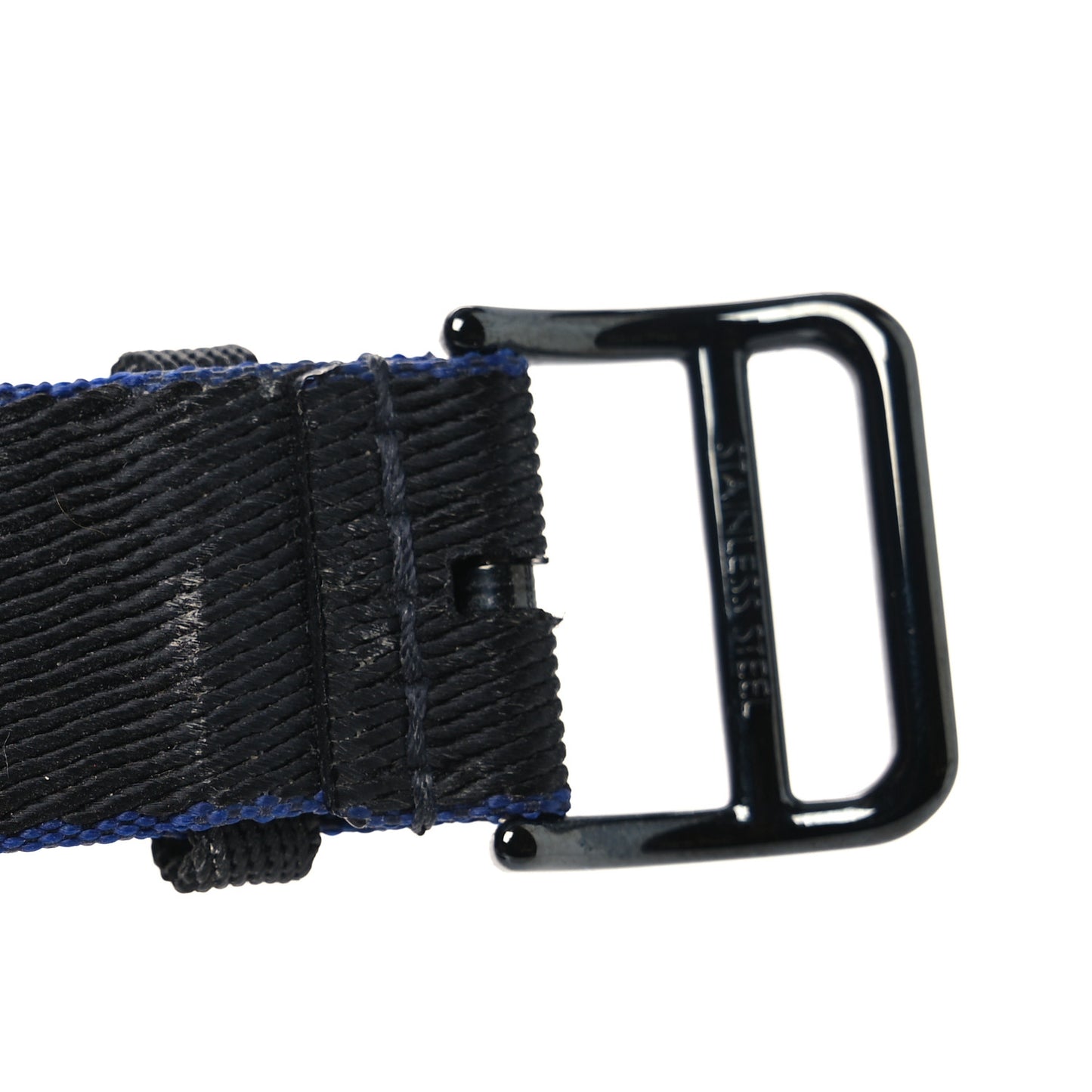 Nylon Weave Apple Watch Single Tour Band 42mm Black Bleu Saphir
