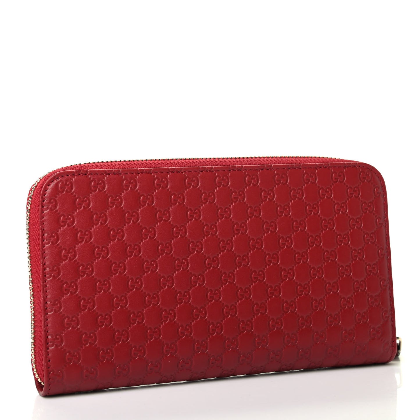 Microguccissima Zip Around Wallet Red