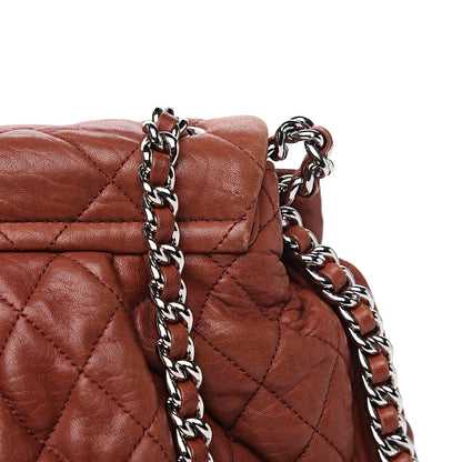Chanel Washed Lambskin Quilted Large Chain Around Messenger Brown 13 of 15