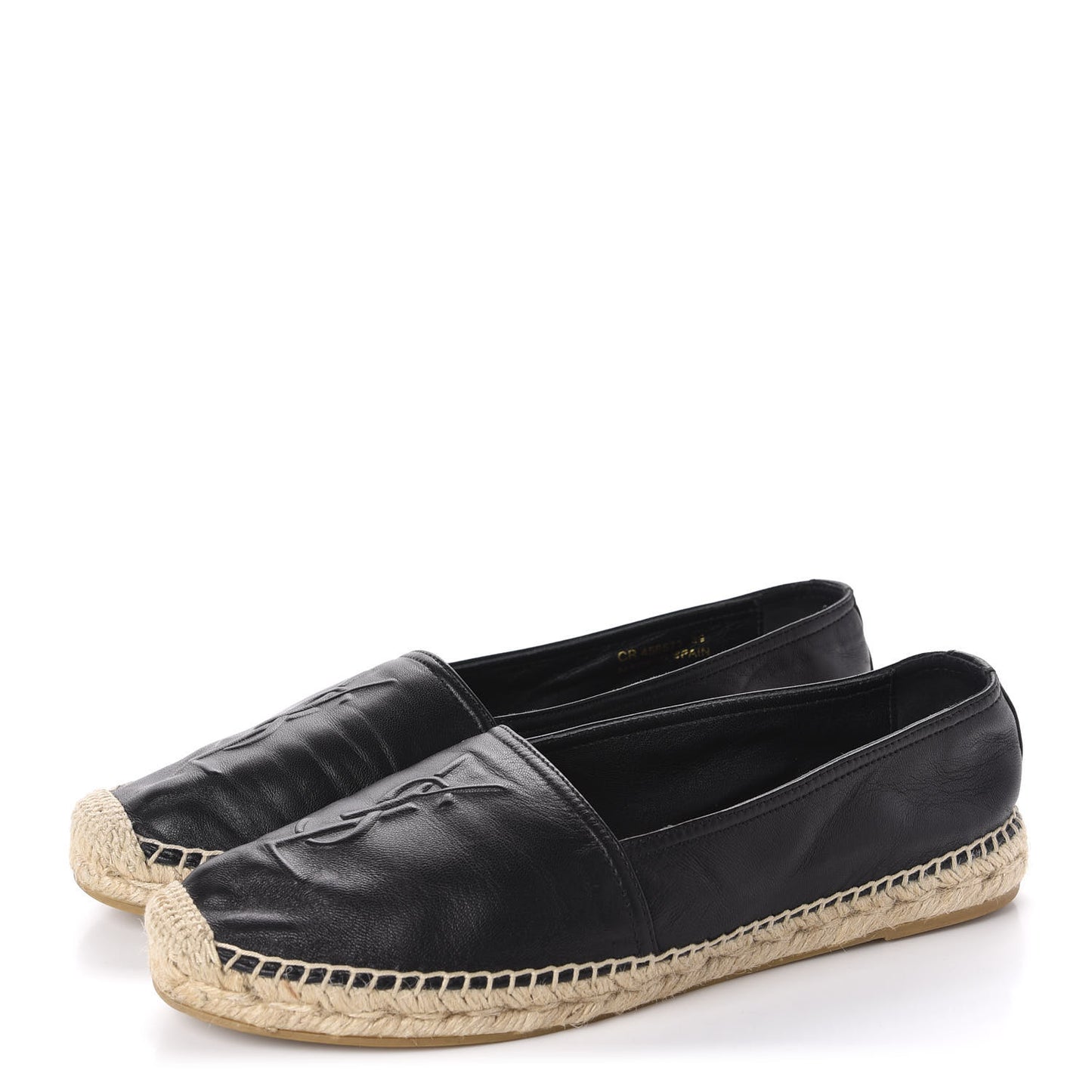 Lambskin Monogram Espadrilles 39 Black