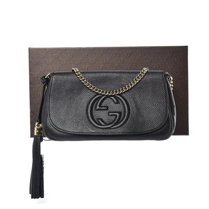 Gucci Pebbled Calfskin Medium Soho Flap Crossbody Black 10 of 10
