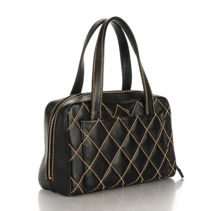 Chanel Calfskin Contrast Stitch Surpique Bowler Black 3 of 8