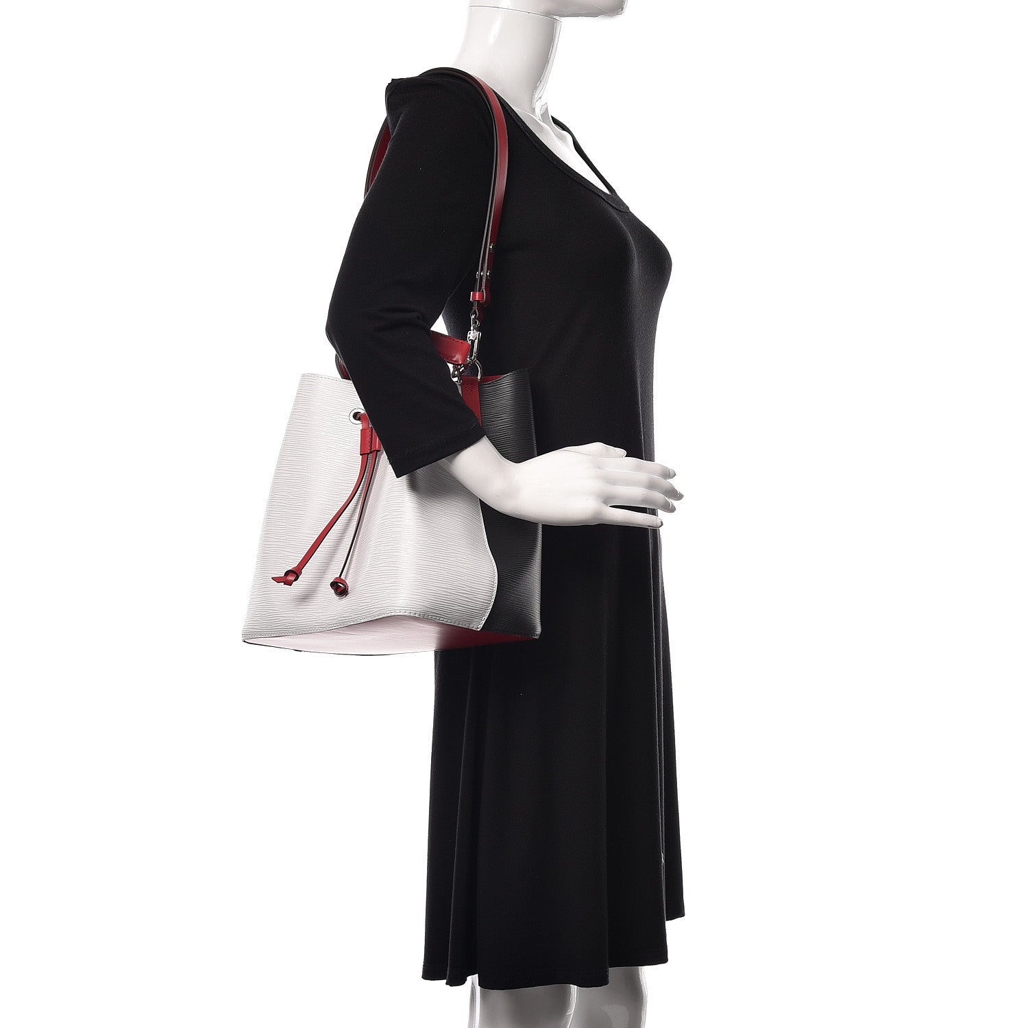 Louis Vuitton Epi Neonoe Black White Scarlet 2 of 11
