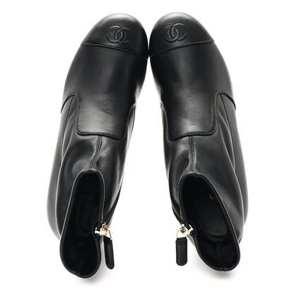 Chanel Stretch Lambskin Cap Toe CC Short Boots 38 Black 2 of 9