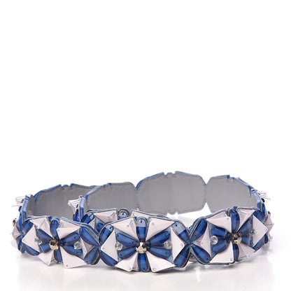 Fendi Calfskin Beaded Crystal Embellished Flower Strap You Ice Blue 2 of 6