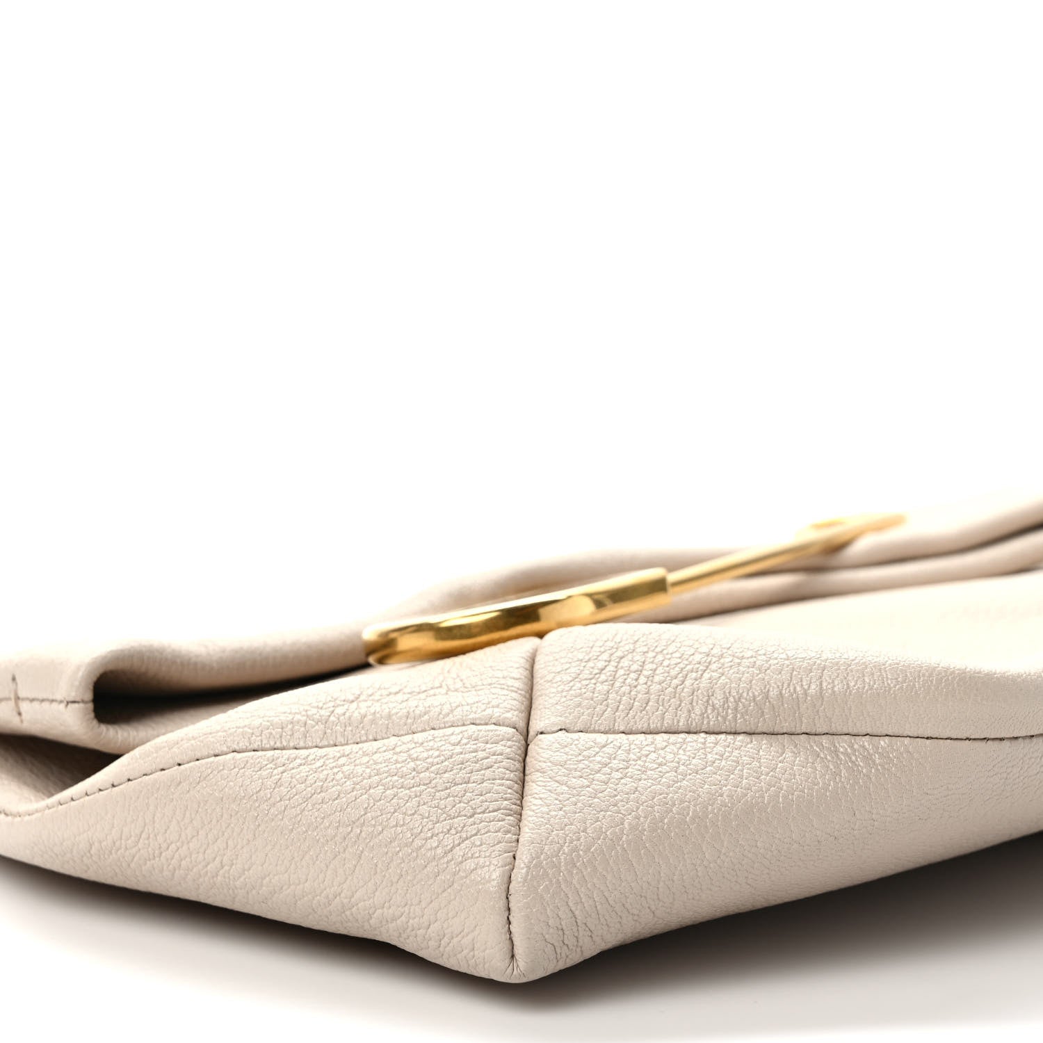 Burberry Grained Calfskin Pin Clutch Beige 8 of 9