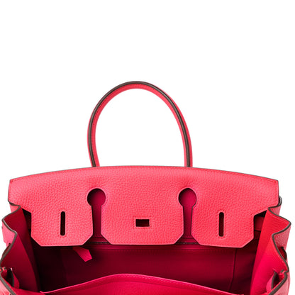 Hermes Taurillon Clemence Birkin 30 Rose Extreme 16 of 34