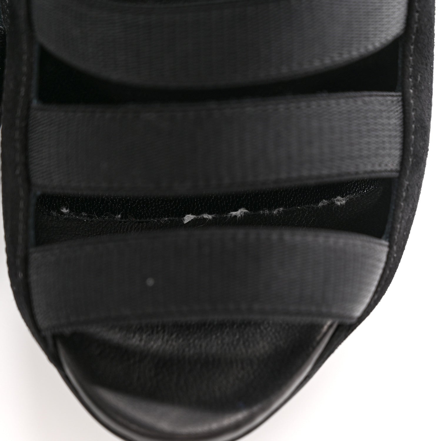 Gucci Nappa Kid Scamosciato Elastic Olimpia Open Toe Booties 37.5 Black 9 of 10