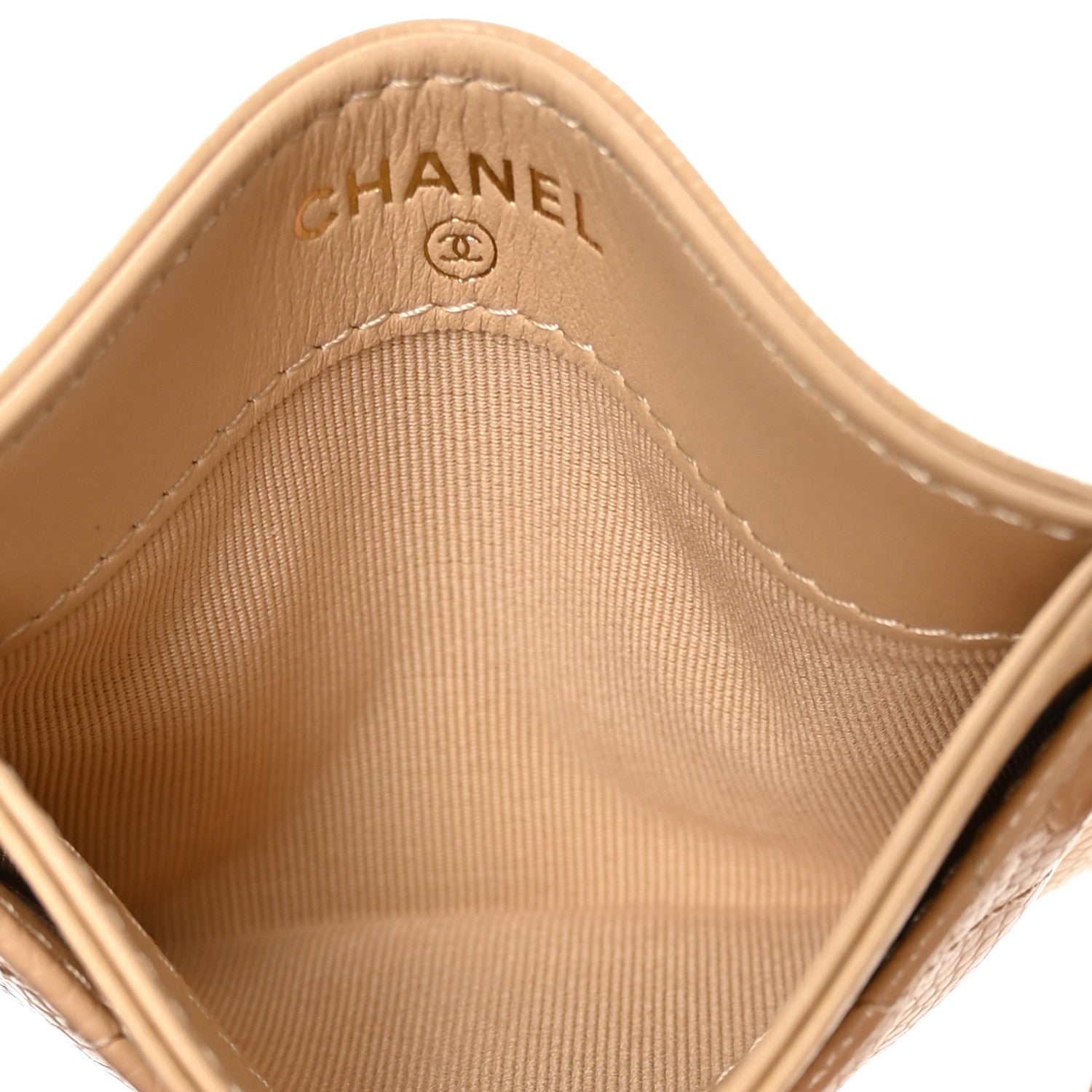 Chanel Caviar Quilted Card Holder Beige 5 of 8