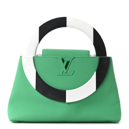Louis Vuitton Taurillon Daniel Buren Artycapucines MM Green White 1 of 9