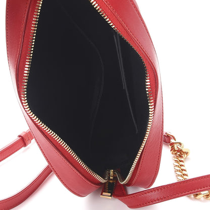 Saint Laurent Lambskin Matelasse Chevron Classic Monogram Shoulder Bag Red 5 of 7
