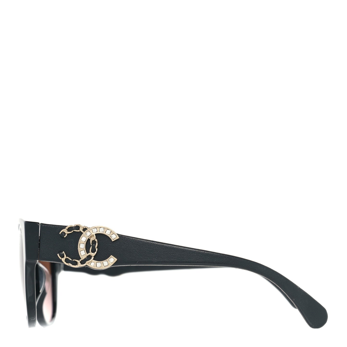 Crystal Lambskin CC Sunglasses 5455-Q-A Black