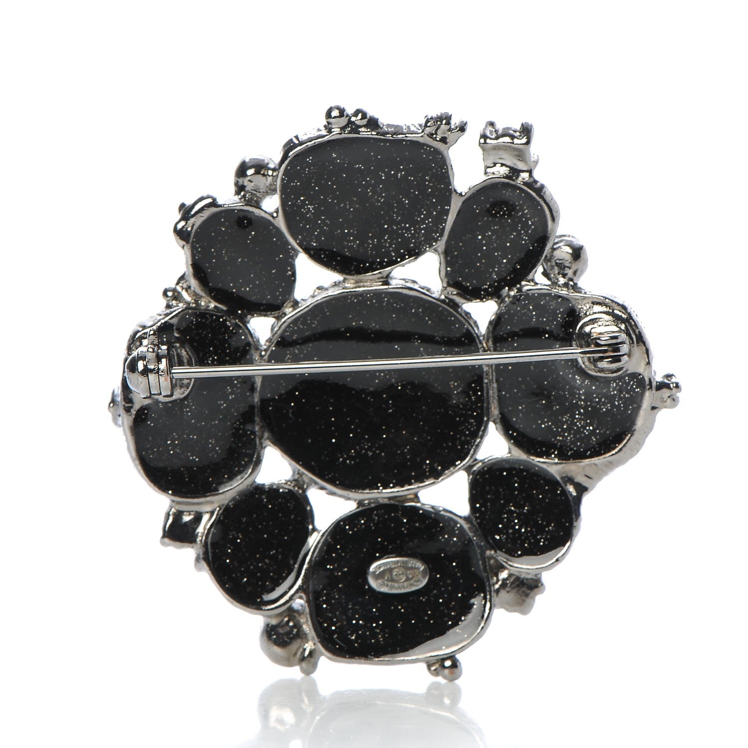 Chanel Glitter Enamel CC Brooch Black 3 of 5