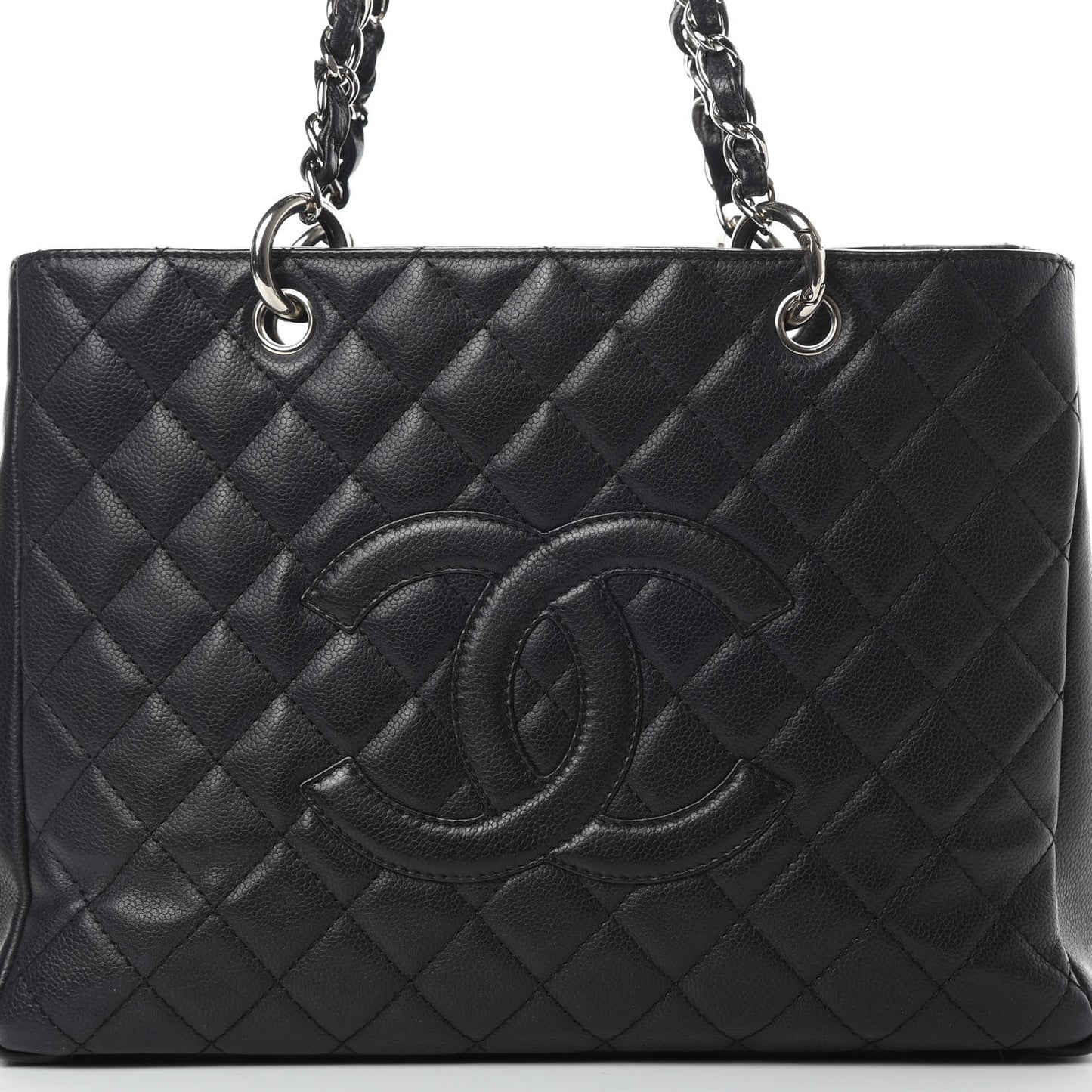 Caviar Quilted Grand Shopping Tote GST Black