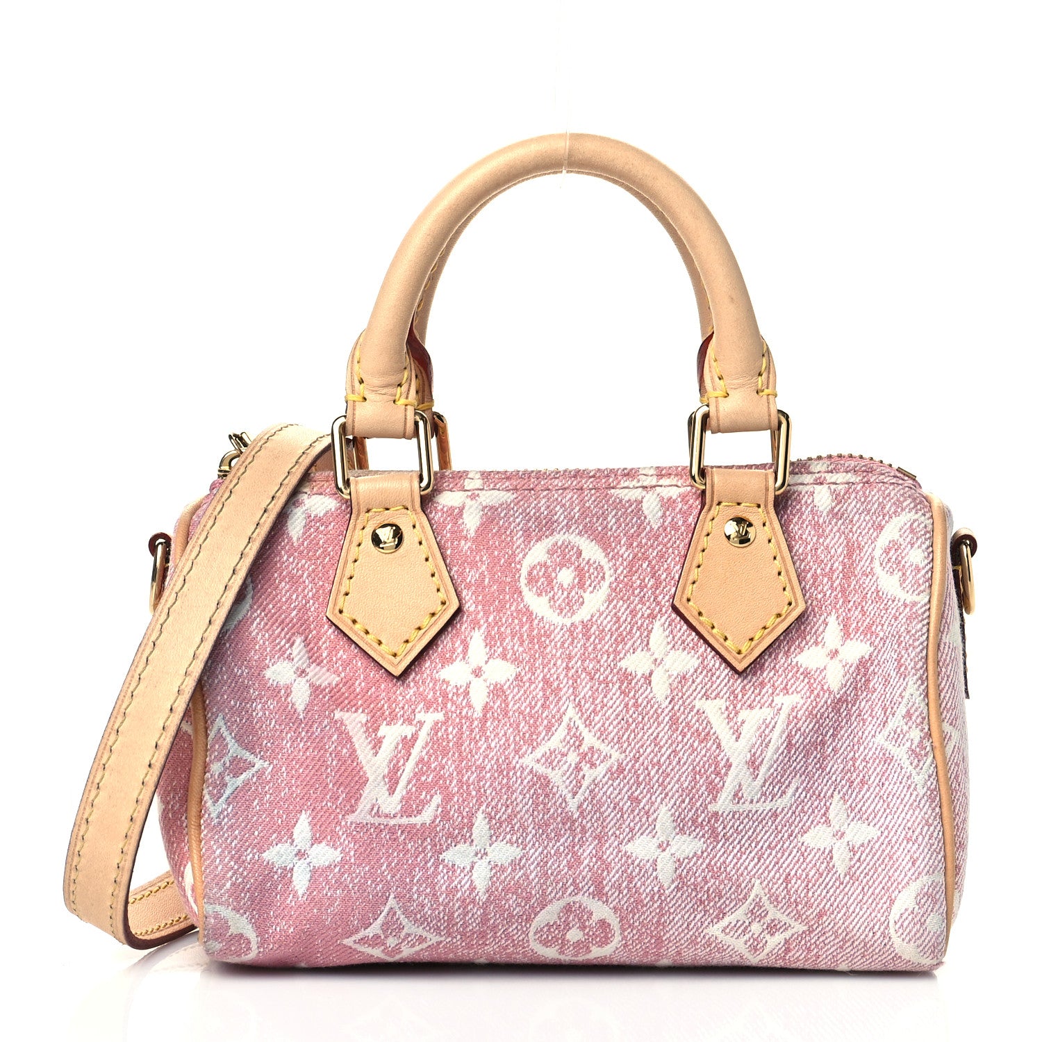 Louis Vuitton Monogram Jacquard Denim Nano Speedy Bandouliere Pink 1 of 9