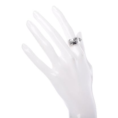 Chanel 18K White Gold Diamond Camelia Band Ring 49 5 2 of 6