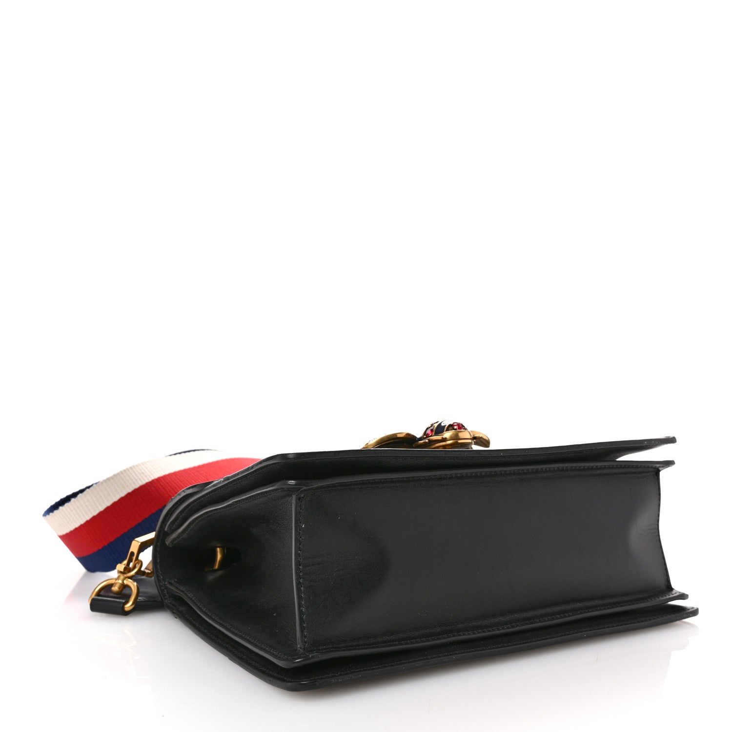 Gucci Calfskin Sylvie Web Small Queen Margaret Top Handle Bag Black 4 of 11