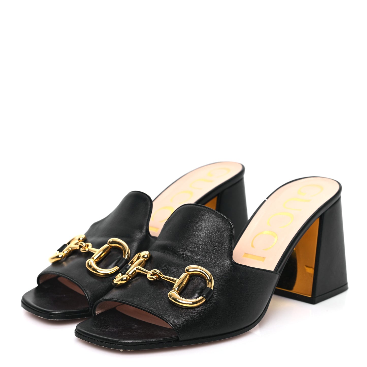 Nappa Horsebit 75mm Slide Sandals 39 Black