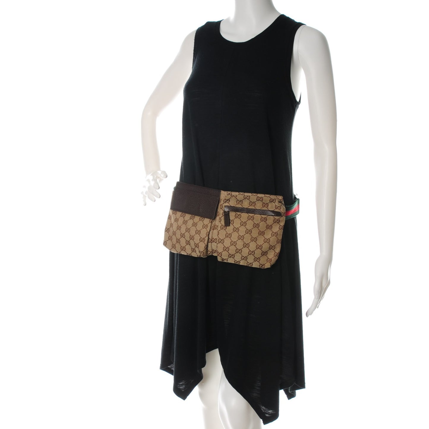 Monogram Web Belt Bag Dark Brown