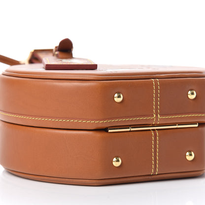 Louis Vuitton Calfskin Catogram Petite Boite Chapeau Tan 6 of 10