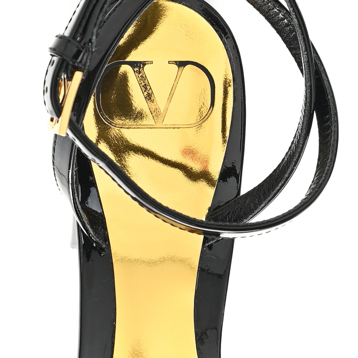 Valentino Garavani Patent One Stud Ankle Strap 90mm Block Heel Pumps 38 Black 8 of 10