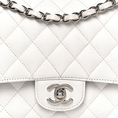 Chanel Caviar Quilted Medium Double Flap White 8 of 16