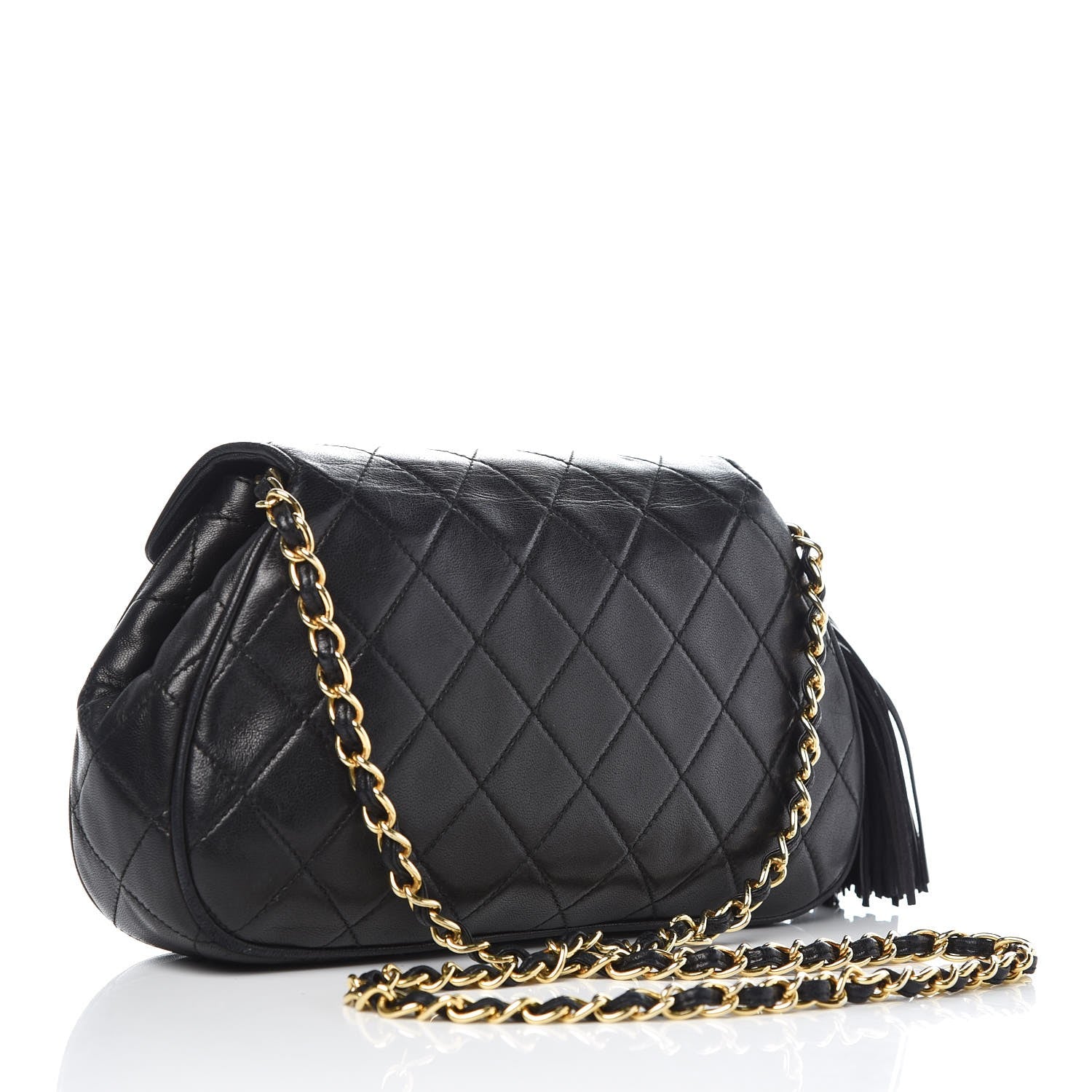 Chanel Lambskin Quilted Tassel Flap Black 3 of 11