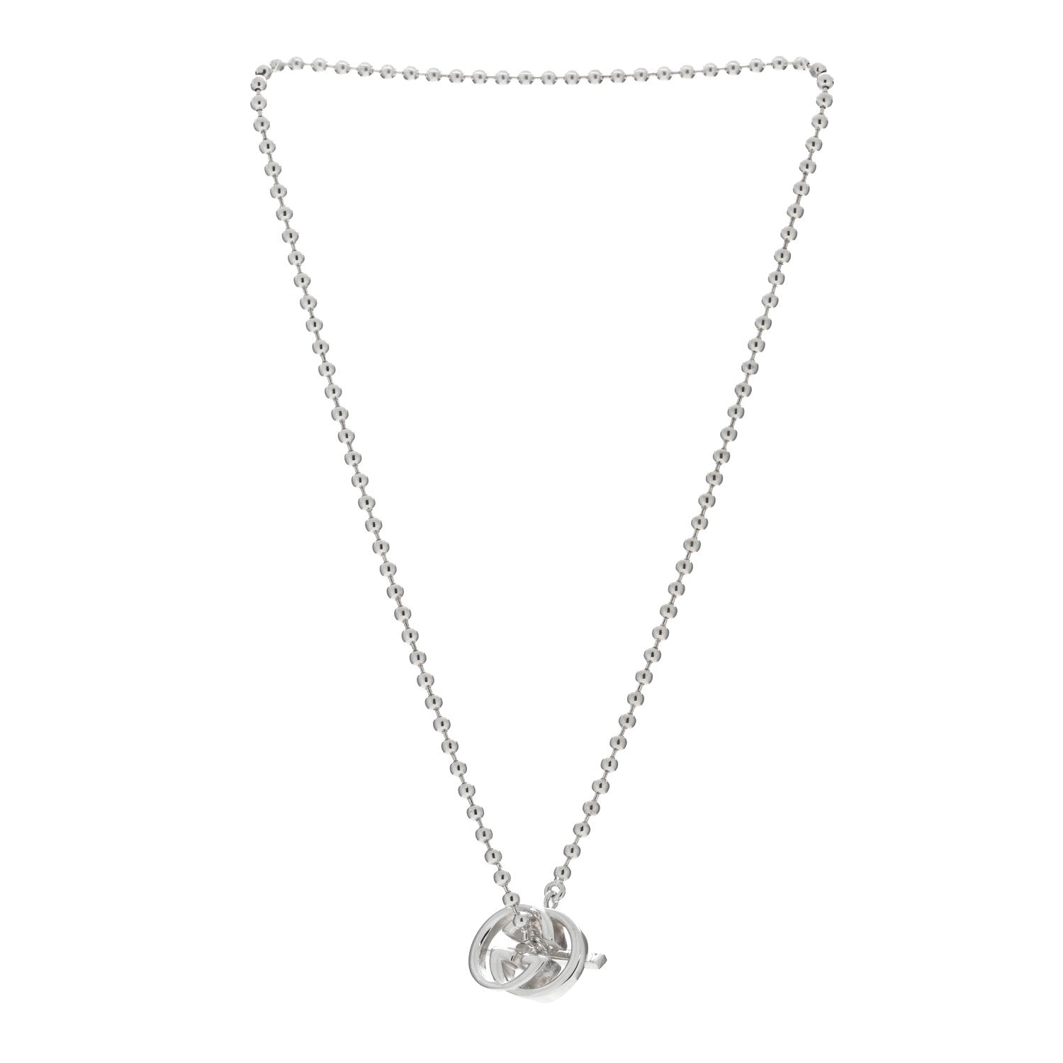 Gucci Sterling Silver Interlocking G Brit Toggle Necklace 2 of 4