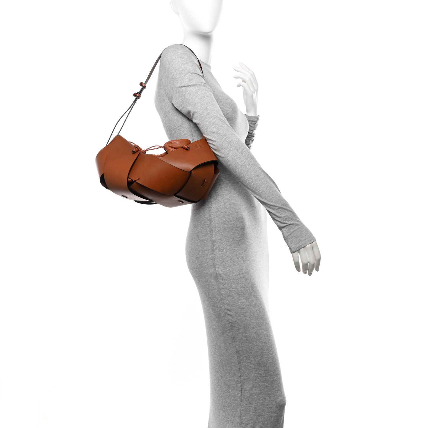 Loewe Calfskin Interlaced Hobo Tan 2 of 12