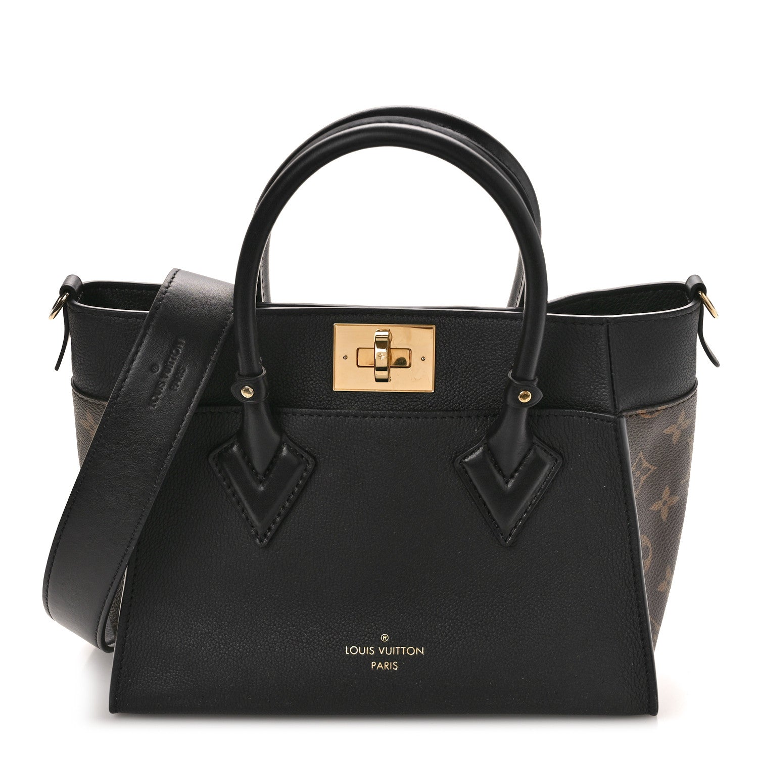 Louis Vuitton Calfskin Monogram On My Side PM Black 1 of 9