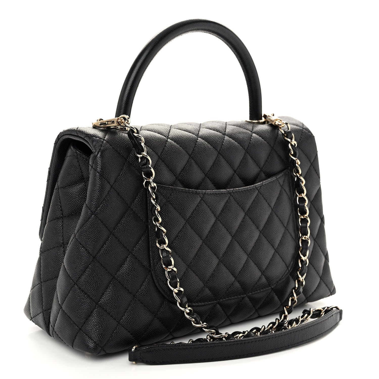 Chanel Caviar Quilted Small Coco Handle Flap Black 3 of 10