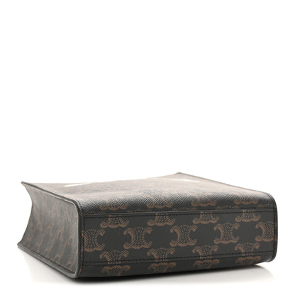 Celine Triomphe Canvas Calfskin Mini Vertical Cabas Tan 4 of 12
