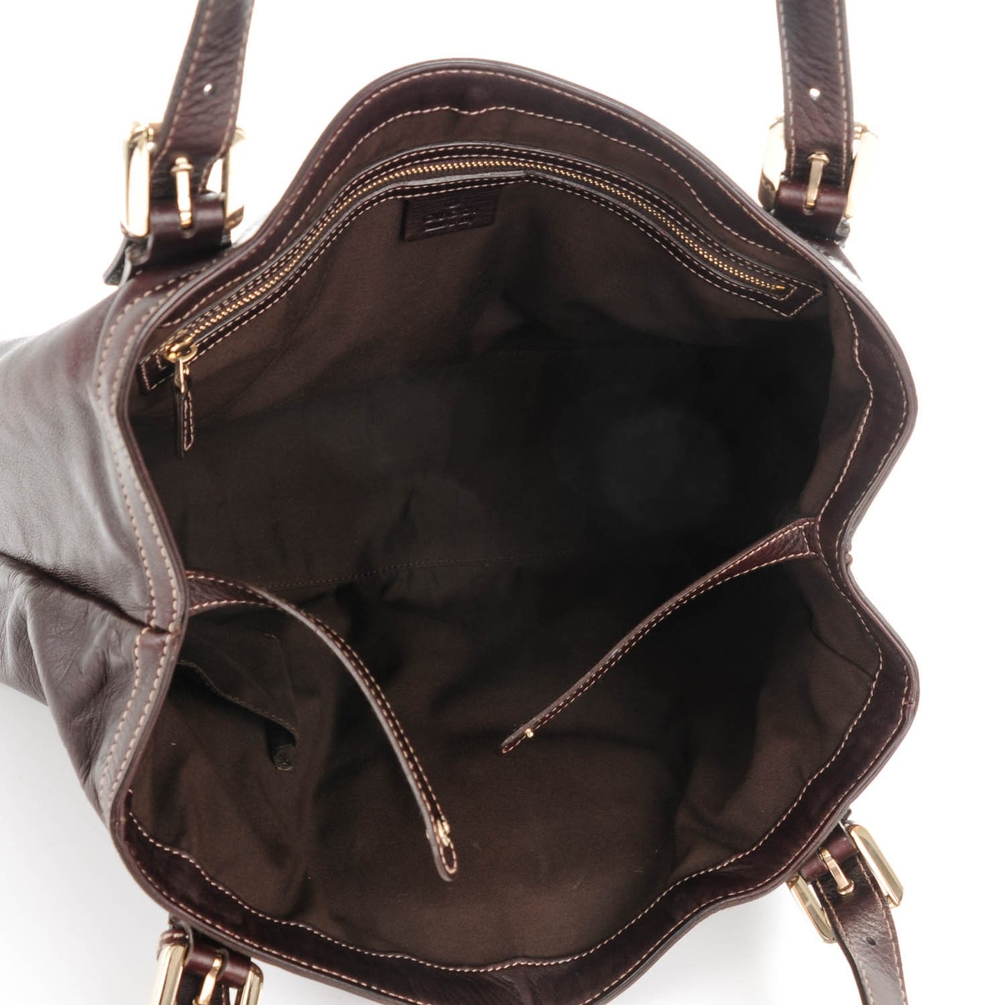 Calfskin Medium Britt Tote Dark Brown