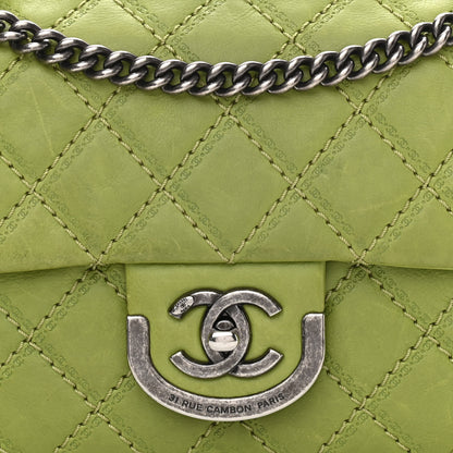 Chanel Calfskin Quilted Medium Coco Sporran Flap Green 8 of 10