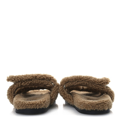 Hermes Woolskin Womens Chypre Sandals 38 Beige Argile 6 of 9