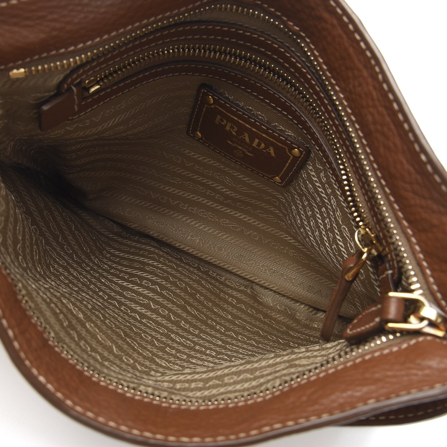 Jacquard Logo Flat Messenger Bag Corda Brandy
