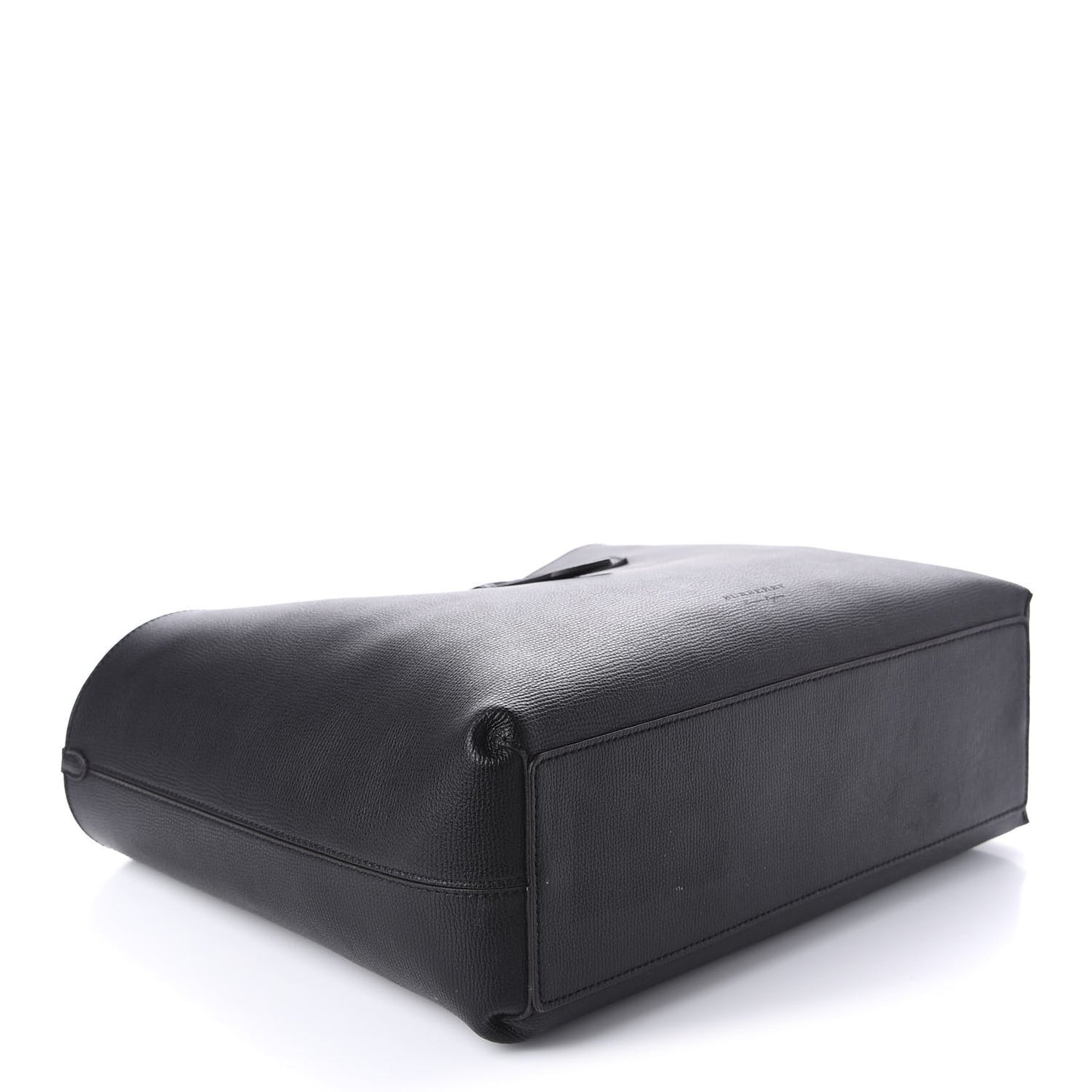 Grainy Calfskin Haymarket Check Medium Reversible Tote Black