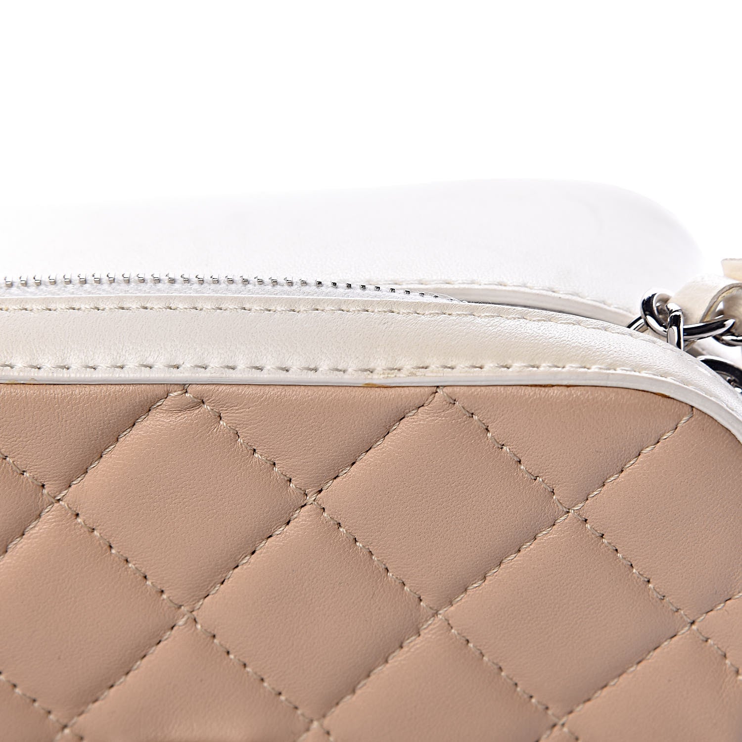 Chanel Lambskin Quilted Mini CC Box Camera Bag Beige White Black 8 of 13